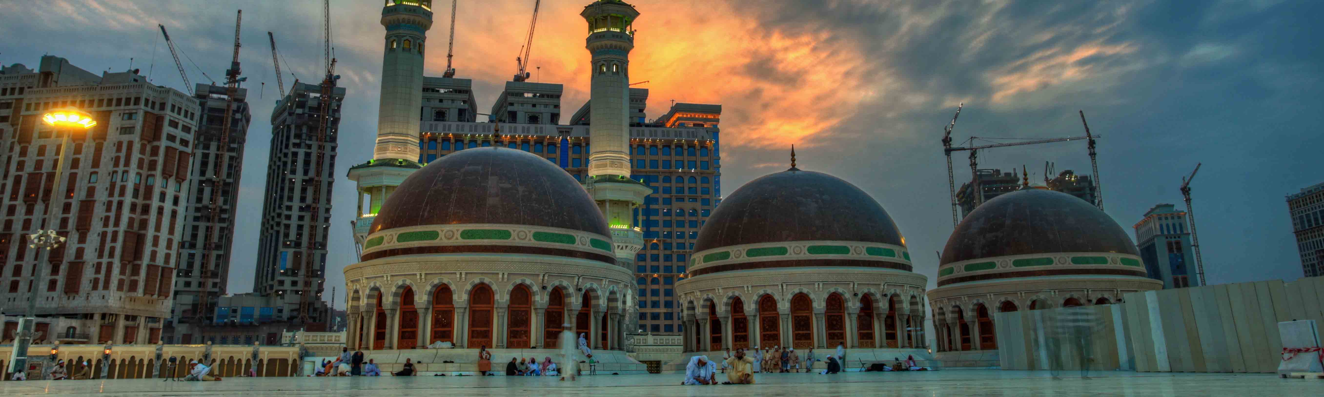 Mosque Mecca Saudi Arabia Sunset